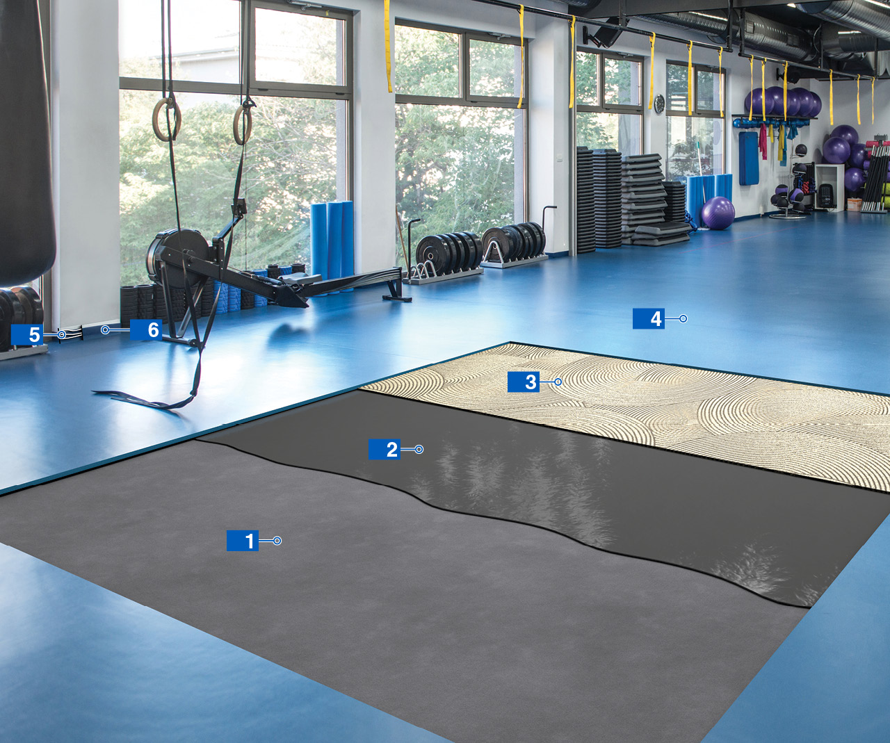 Rubber flooring best sale for exercise room